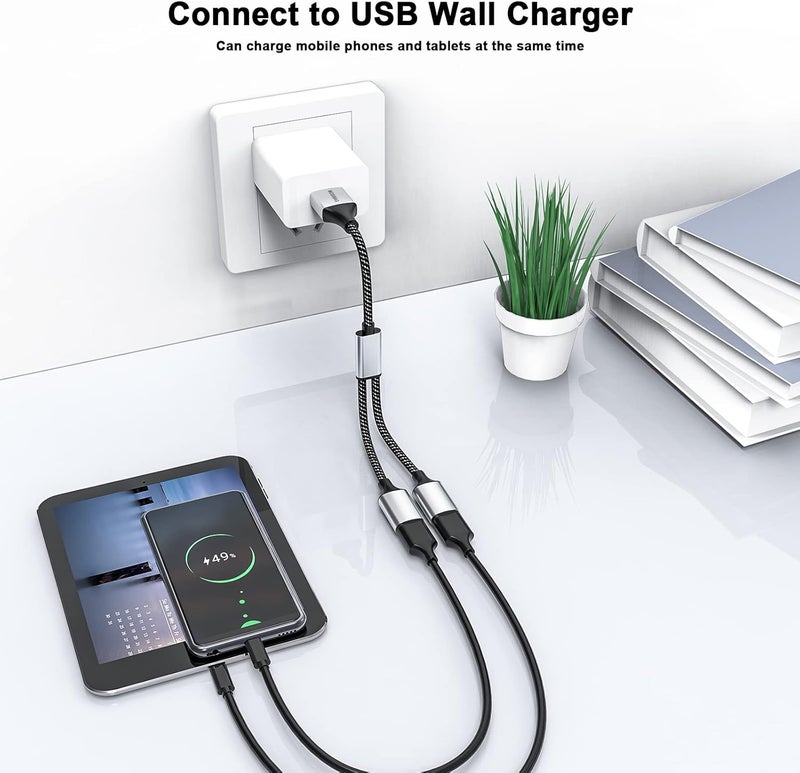MOSWAG USB Splitter, USB Y Splitter Adapter Dual usb 2.0 Extension Cable for Charging/Data Transfer/Laptop/Mac/Car - Image 5