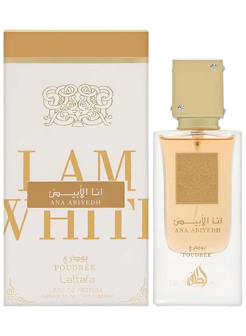 Lattafa I Am White Ana Abiyedh Poudree EDP Natural Spray 60ml - Image 1