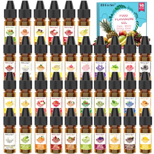 ERCorArt Food Flavoring Oil  Concentrated Candy Flavors 36 Liquid Lip Gloss Flavoring Oil Cotton Candy Pineapple Strawberry Flavor Oil for Baking Cooking Slime Making Drinks  025 Fl Oz - Image 1
