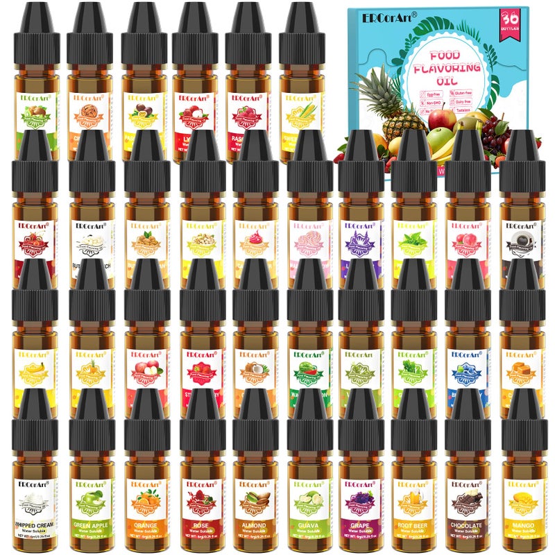 ERCorArt Food Flavoring Oil  Concentrated Candy Flavors 36 Liquid Lip Gloss Flavoring Oil Cotton Candy Pineapple Strawberry Flavor Oil for Baking Cooking Slime Making Drinks  025 Fl Oz - Image 3