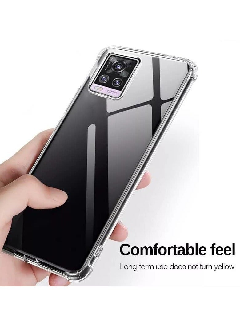 جراب لهاتف Vivo V20 جراب شفاف شفاف بزوايا معززة من مادة TPU المرنة الممتصة للصدمات لهاتف Vivo V20 - Image 2