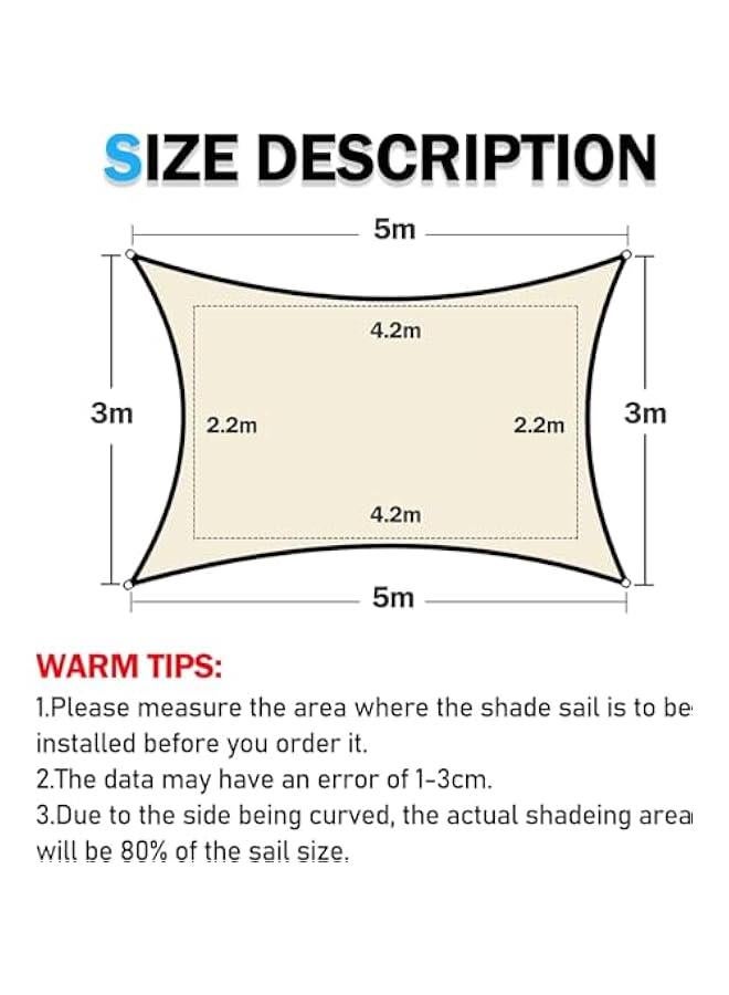MIXDE Sunshade Net Outdoor, Anti-UV Sunblock Shade Cloth Mesh with Grommets, Weatherproof UV Protection Balcony Safety Privacy Net Garden Yard Fence Netting for Backyard Plants Garage Greenhouse (3*5m)  - Image 2