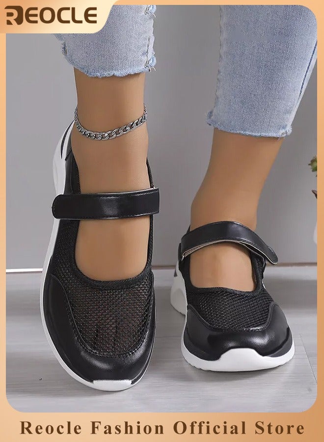 REOCLE Women's Working Shoes Breathable Working Nurse Shoes Non-Slip Adjustable Walking Buffer Fitness Casual Nursing Orthotic Lightweight Shoes for Arthritis & Diabetes & Heel Pain - Image 1