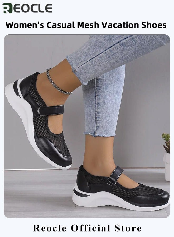 REOCLE Women's Working Shoes Breathable Working Nurse Shoes Non-Slip Adjustable Walking Buffer Fitness Casual Nursing Orthotic Lightweight Shoes for Arthritis & Diabetes & Heel Pain - Image 3