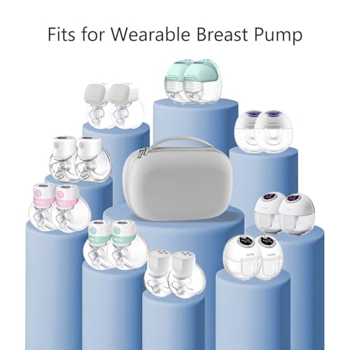 Gowing Wearable Breast Pumps Carrying Case, Hard Shell Case with Removable Tray, Watertight Breast Pump Storage Bag Compatible with Most of Wearable Breast Pumps, Holds 2 Pumps, Grey - Image 2