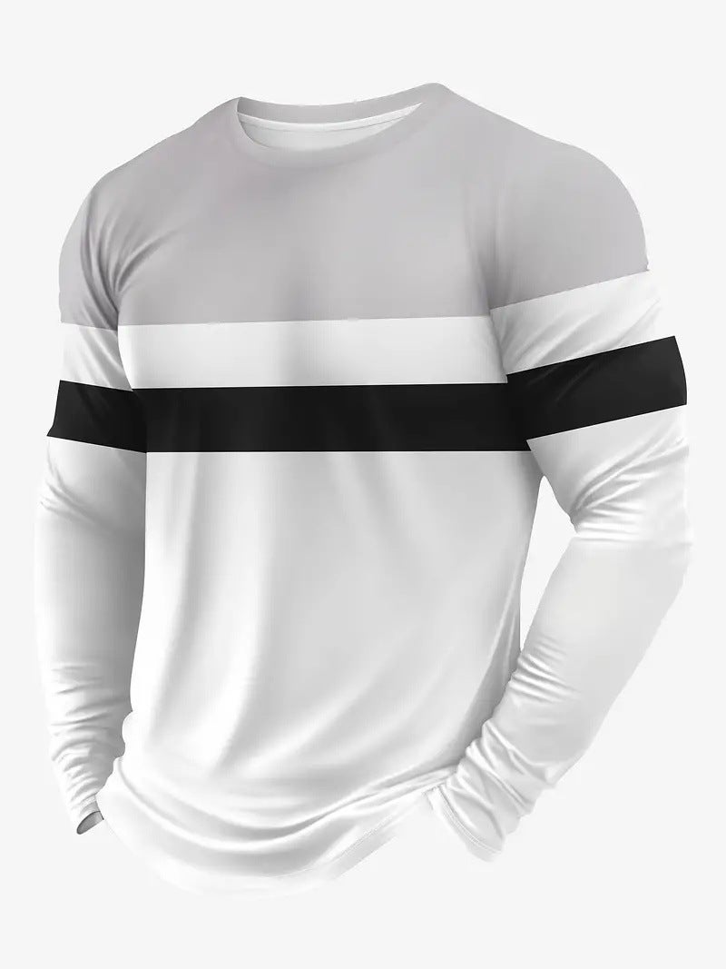 Fashion Personality Long-Sleeved T-Shirt Men'S Casual Handsome Design T-Shirt Me006 - Image 1