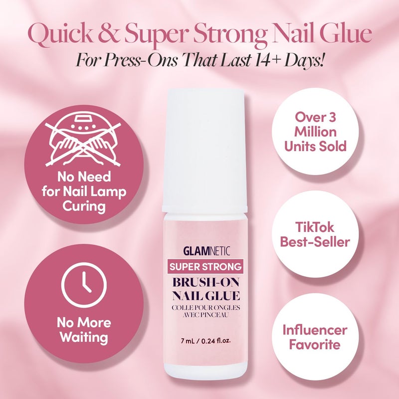 Glamnetic Super Strong Brush On Nail Glue | Brush Tip Applicator, Mess Free, Travel Friendly, Vegan | Durable & Long-Lasting | .24 fl. oz. - Image 4