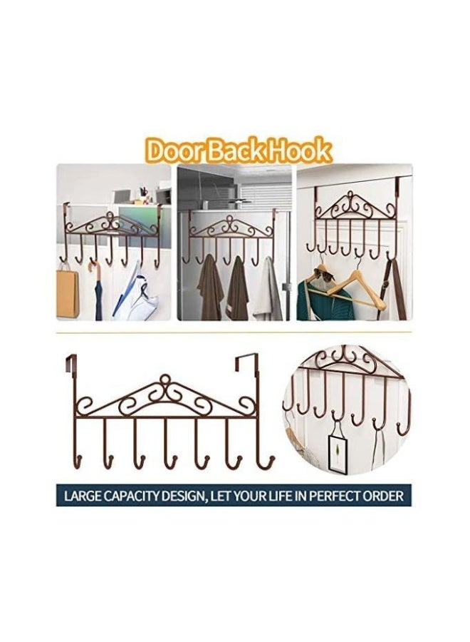 2 Pieces Over Door Clothes Hangers - Non-Slip Metal Clothes Hangers, Heavy Duty, Coat and Clothes Hangers - Set of 2 Metal Laundry Hangers for Adults - Door Hanger for Clothes and Clothing - Bathroom and Bedroom Door Hanger - Door Hanger - Over Door Metal Hanger with 7 Hooks Organizer for Towels, Clothes, Keys, Robes, Hats - Metal Hangers Over Door with 7 Hooks, Suitable for Towels, Coats, Clothes, Hats, Bedroom, Bathroom - Door Coat Hangers Over Door Towel Rack for Hats, Coats, Jackets, Bags, Scarves, Belt, Umbrellas - Image 4