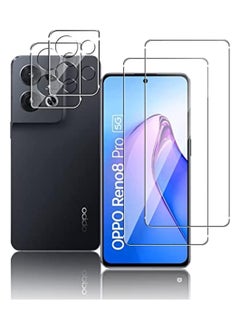 2+2 Pack Tempered Glass Compatible with OPPO Reno 8 Pro 5G Screen Protector Lens Protector Anti-Scratch Bubble Free 9H Hardness HD