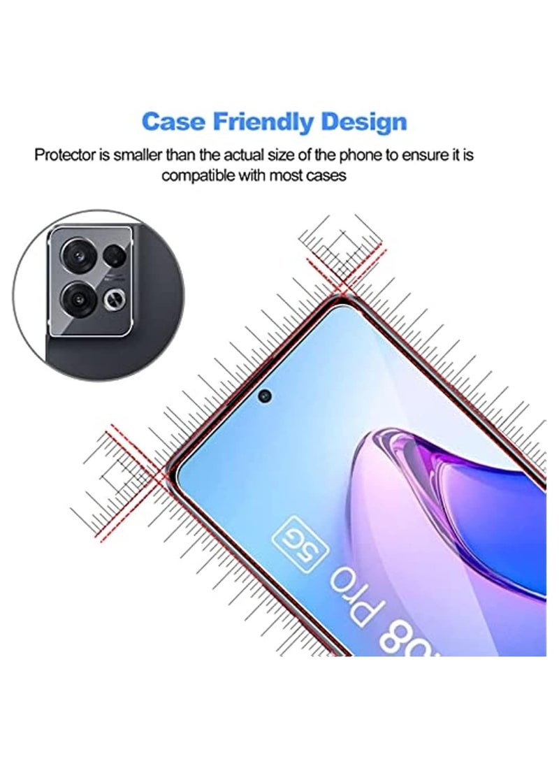 General - 2+2 Pack Tempered Glass Compatible with OPPO Reno 8 Pro 5G Screen Protector Lens Protector Anti-Scratch Bubble Free 9H Hardness HD - Image 1
