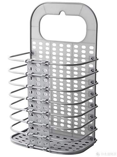 NIL JO Wall Mount Foldable Hanging Plastic Laundry Hamper Bin Bathroom Basket Organization multicolor - Image 1