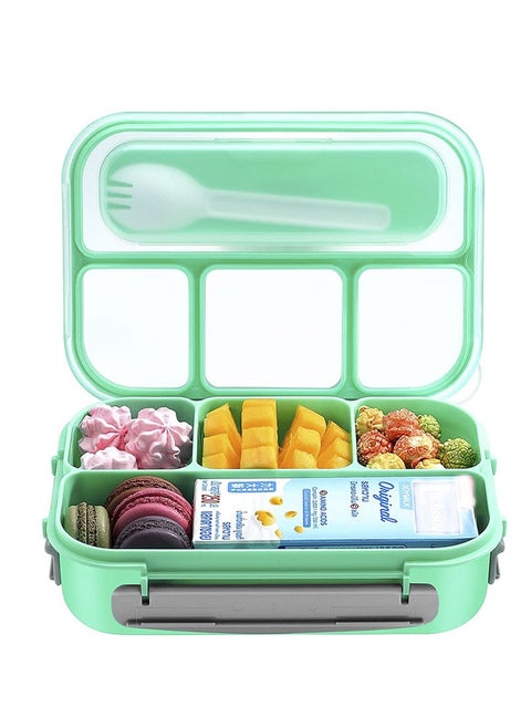 Lunch Box for Adults and Kids 4 Compartment Lunch Box with Fork - Durable Perfect Size - Leak-Proof - Reusable - BPA Free and Freezer Safe Food Containers