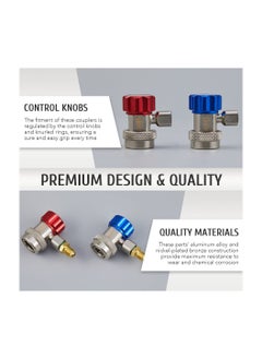 SYOSI Adjustable R134a Quick Coupler Adapter Adjustable R134a Adapters and AC Hose Fittings HP and LP Connectors for R134a Car AC System Evacuation Recharging  - Image 4