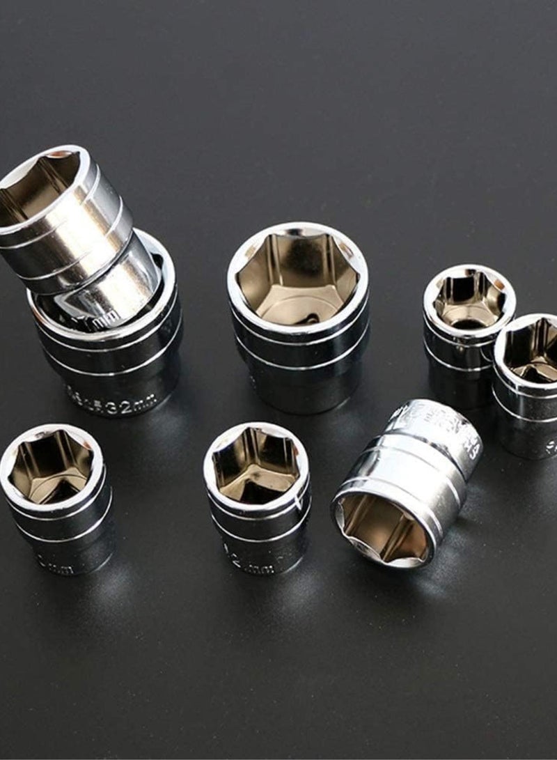 GGOOT Ratchet Wrench Socket Wrench Set Tool Set Hardware Socket Wrench Auto Repair Mechanic Repair Kit Combination Wrench Set 1108 - Image 5