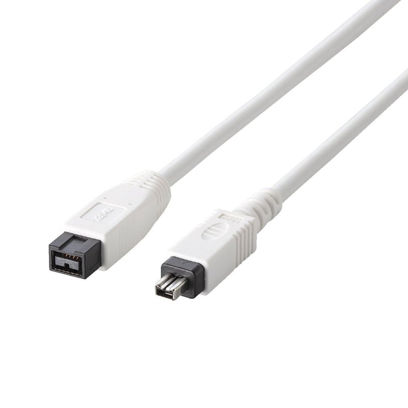 ELECOM erekomu IEEE1394b FireWire800 Cable 9pin – 4pin 1.0 m White ie – 941wh - Image 1