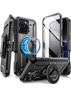 SupCase For Iphone 16 Pro Max Case With Stand Ubpro Mag Support Magsafe Built In Screen Protector And Belt Clip Military Grade Protection Magnetic Phone Case For Iphone 16 Pro Max 6.9'' Black  - Image 1