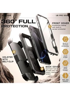 SupCase For Iphone 16 Pro Max Case With Stand Ubpro Mag Support Magsafe Built In Screen Protector And Belt Clip Military Grade Protection Magnetic Phone Case For Iphone 16 Pro Max 6.9'' Black  - Image 5