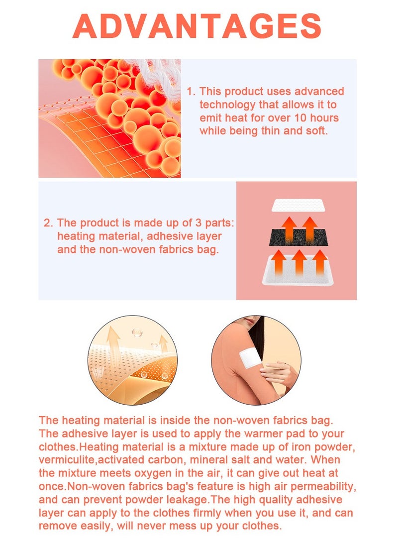 Hodaf 10PCS Hand Warmers,Body Warmers,Winter Foot Warmers for Skiing,Camping, Hiking or Fishing - Image 4