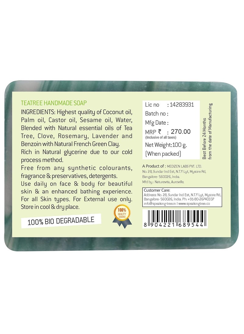 Speaking Tree Speaking Tree Delightful Tea Tree Handmade Soap  100 gms Pack of 3  - Image 4