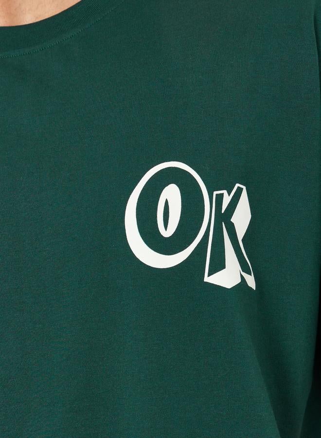 Styli Men Green Oversized Graphic Print T-Shirt - Image 4