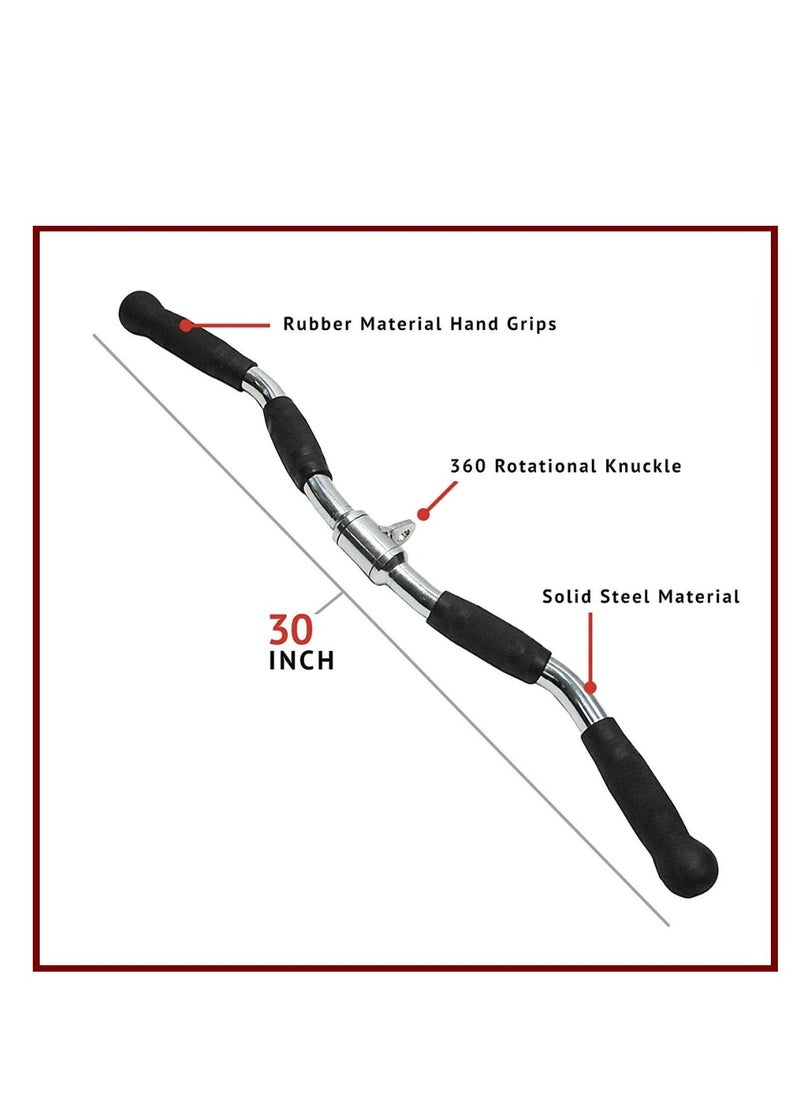 Spall Barbel Machine Cable Attachment Pro Grip Revolving Non Slip Handle Bar Pro Grip Revolving pull down Lat Bar-Silver, for Bicep Tricep  - Image 2