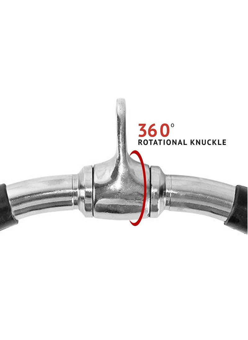 Spall Barbel Machine Cable Attachment Pro Grip Revolving Non Slip Handle Bar Pro Grip Revolving pull down Lat Bar-Silver, for Bicep Tricep  - Image 3