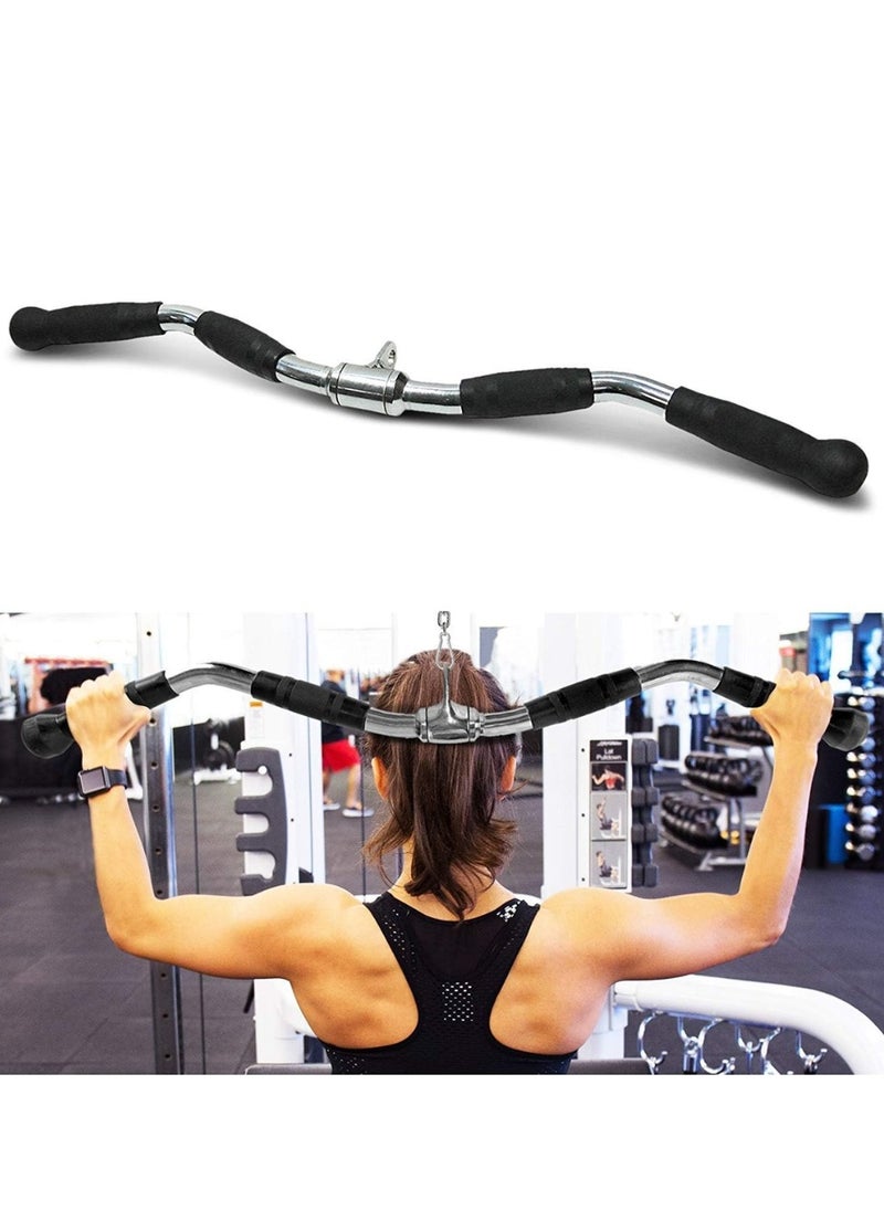Spall Barbel Machine Cable Attachment Pro Grip Revolving Non Slip Handle Bar Pro Grip Revolving pull down Lat Bar-Silver, for Bicep Tricep  - Image 4