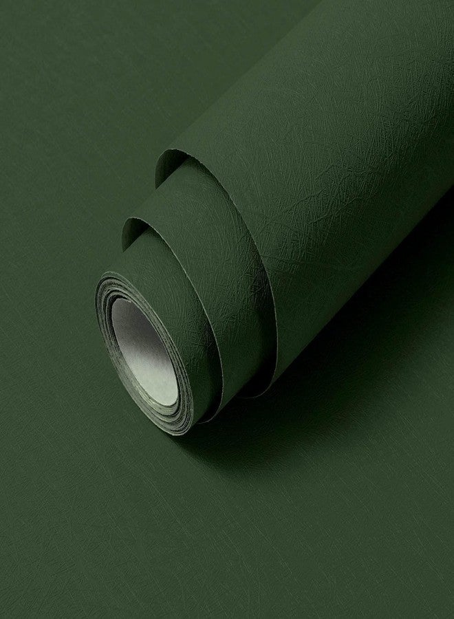 Abyssaly Dark Green Peel and Stick Wallpaper Removable Silk Texture Contact Paper Self Adhesive Vintage Embossed Stick on Wallpaper Home Decorativon for Wall Stick Shelf Liner Paper 15.7" X 118" - Image 1