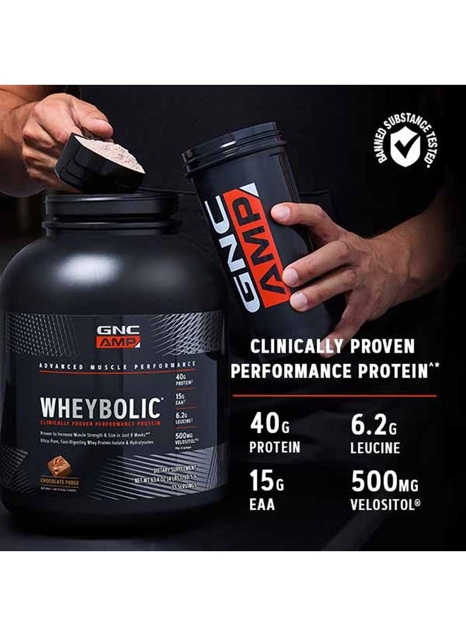 GNC AMP Wheybolic | Targeted Muscle Building and Workout Support Formula | Pure Whey Protein Powder Isolate with BCAA | Gluten Free | 25 Servings | Chocolate Fudge  - Image 3