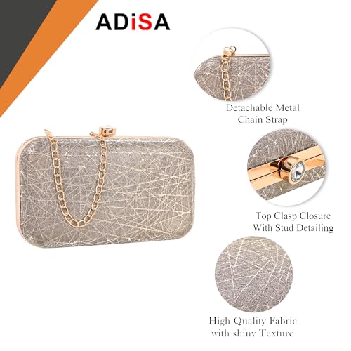 ADISA Constellation formal party clutch with gold chain for women and girls (CL106-ANTI) - Image 3