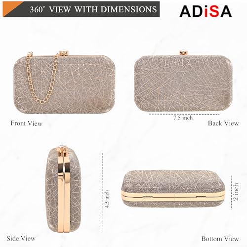 ADISA Constellation formal party clutch with gold chain for women and girls (CL106-ANTI) - Image 2