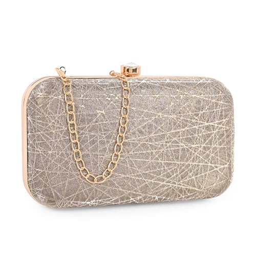 ADISA Constellation formal party clutch with gold chain for women and girls (CL106-ANTI) - Image 1