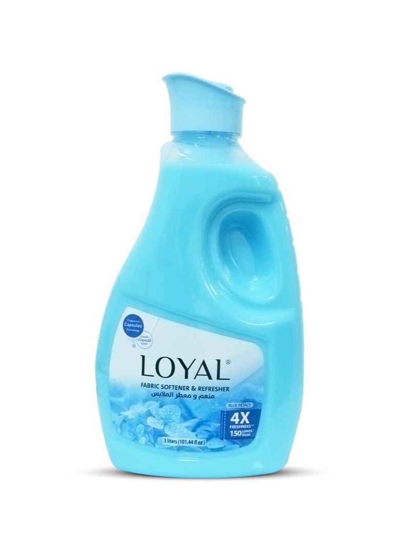 loyal Fabric Softener & Freshener Concentrated, Blue Petals 150Washes 3000ml - Image 1