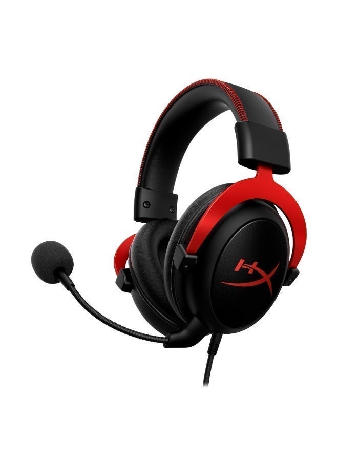 HyperX Cloud II – Gaming Headset for PC, PS5 / PS4. Includes 7.1 virtual surround sound and USB audio control box - Black/Red - 4P5M0AA - Image 1