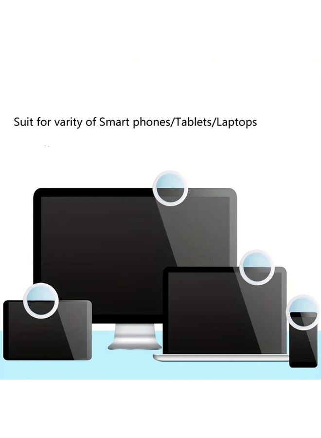 ضوء حلقي وردي قابل لإعادة الشحن بمصابيح LED للسلفي والبث المباشر، بطارية مزدوجة الطاقة ومنفذ USB - Image 5