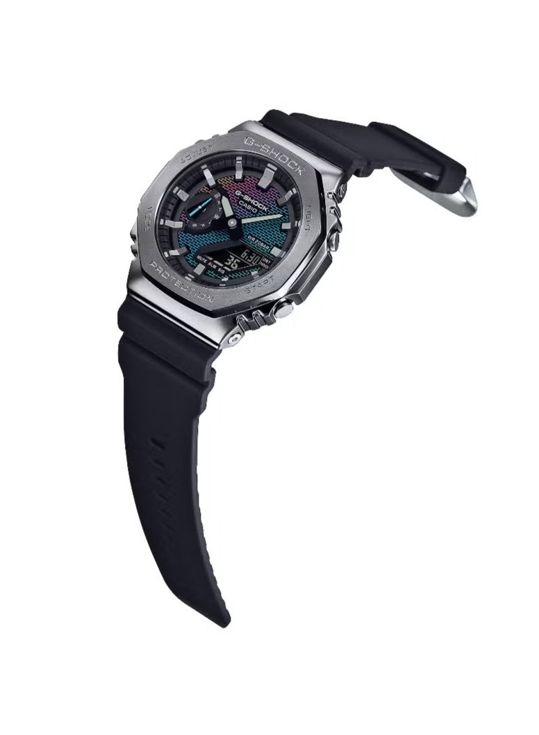 كاسيو ساعة كاسيو جي شوك قوس قزح مثمنة الميناء GM-2100RW-1A تناظرية رقمية رمادية للرجال - Image 5
