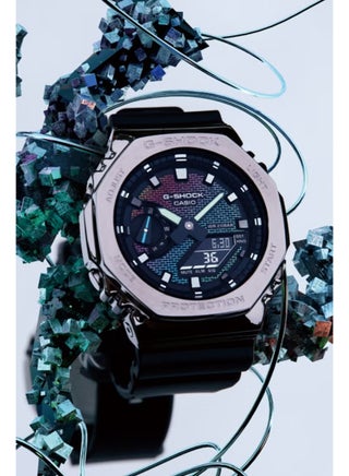 Casio G Shock Rainbow Octagonal Dial GM-2100RW-1A Analog Digital Grey Watch For Men - view 3