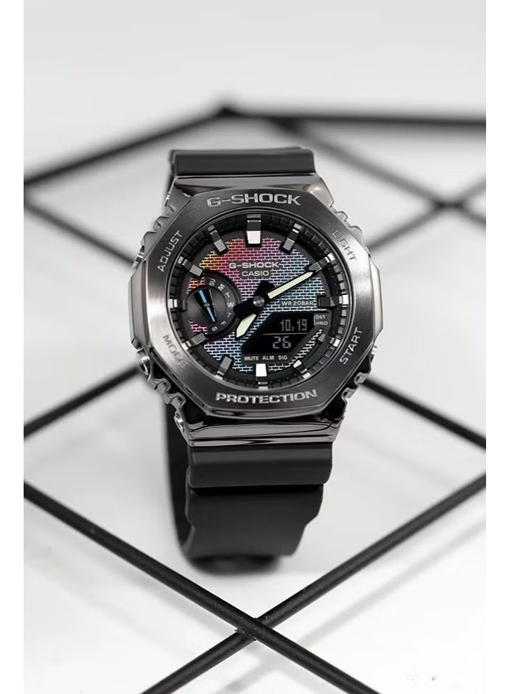 كاسيو ساعة كاسيو جي شوك قوس قزح مثمنة الميناء GM-2100RW-1A تناظرية رقمية رمادية للرجال - Image 4