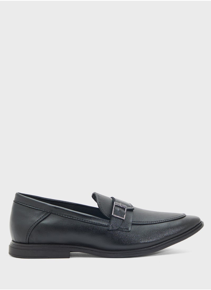 Robert Wood Buckle Detail Formal Slip Ons  - Image 1