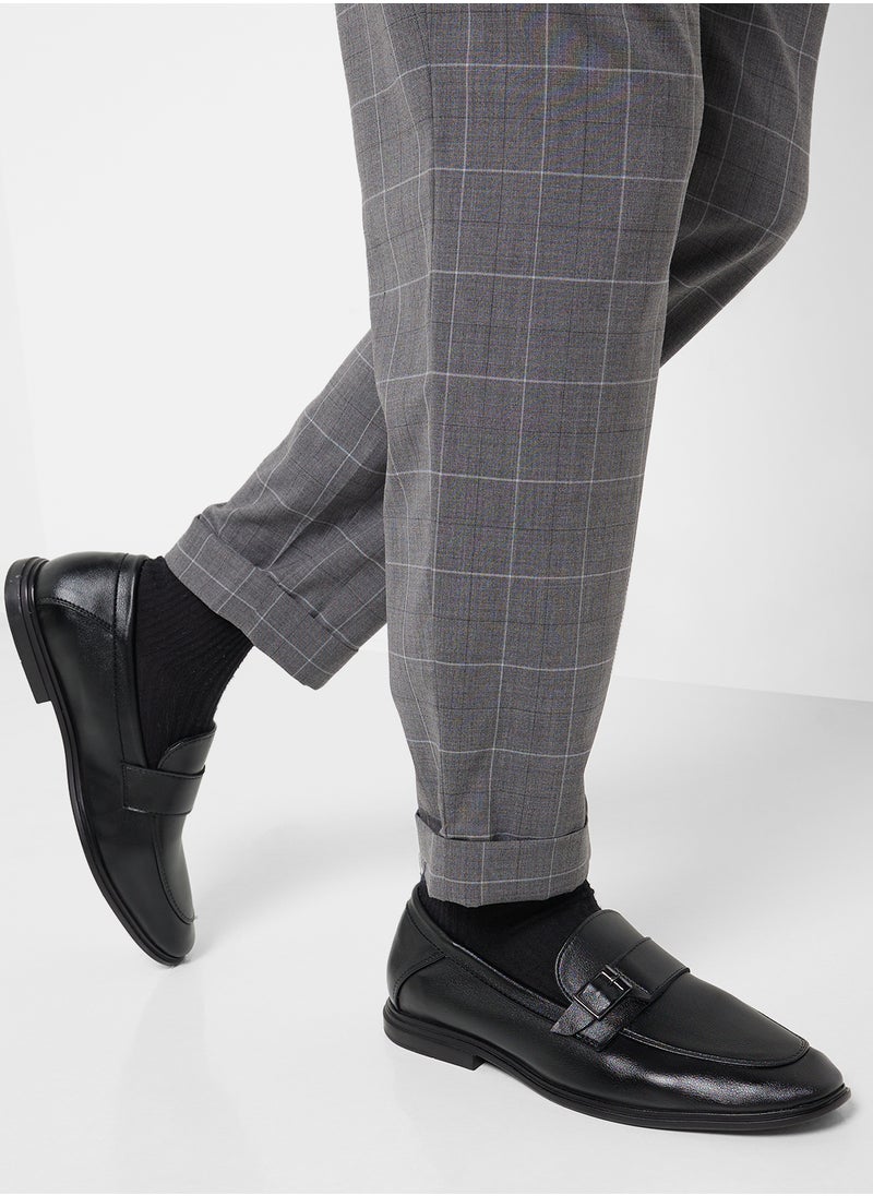 Robert Wood Buckle Detail Formal Slip Ons  - Image 5