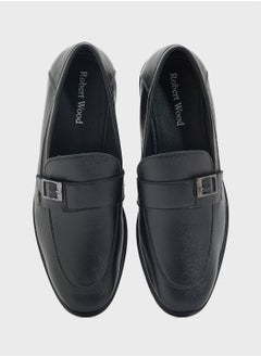 Robert Wood Buckle Detail Formal Slip Ons  - Image 4