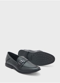 Robert Wood Buckle Detail Formal Slip Ons  - Image 3