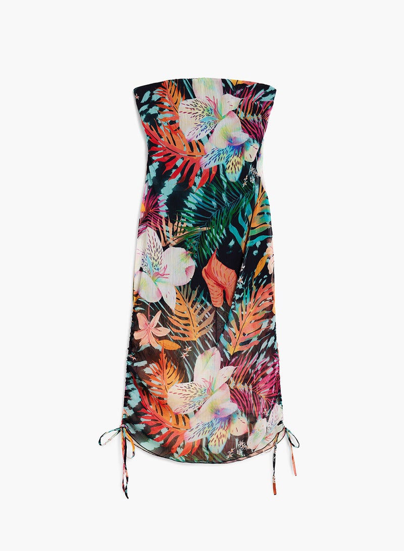 DESIGUAL Body-Hugging Midi Dress, Bandeau Style With Ties To Adjust The Length - Image 5
