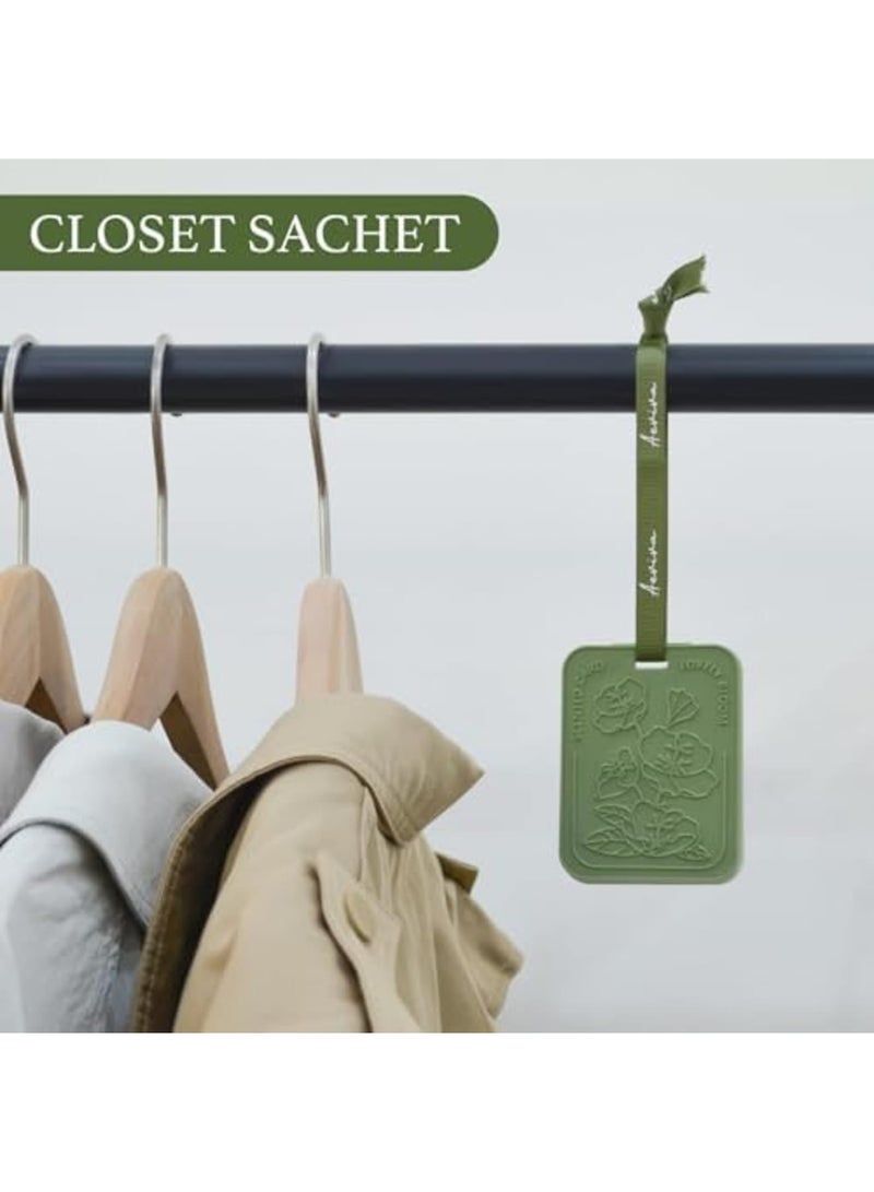 SYOSI 2 Pack Car Air Freshener with White Tea Scent, Long-Lasting Sachets for Closet, Drawer, and Car, Includes Mirror Hanging Freshener and Accessories, Ideal for Cars, Bedrooms, and Storage Spaces - Image 3