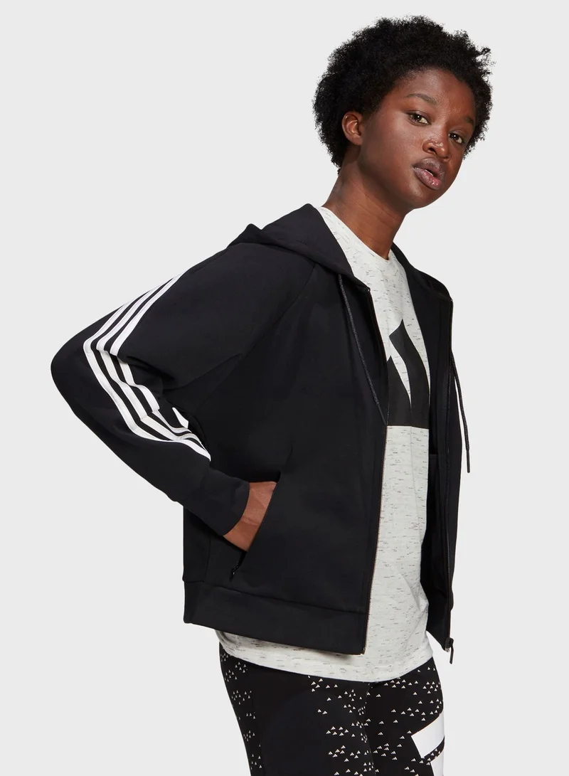 Adidas 3 Stripe Hoodie