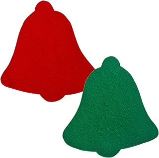 Diversitech Diversitech Holiday Arrangement Surface Mat Accessory for Floor Protection, Bell, 12.8 x 15 inches, (Pack of 2), Red  - Image 1
