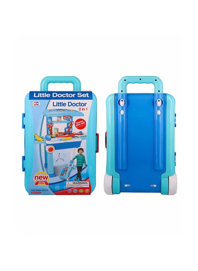 Little Portable Doctor Kit for Kids – 2-in-1 Trolley Suitcase Pretend Play Set - Image 1