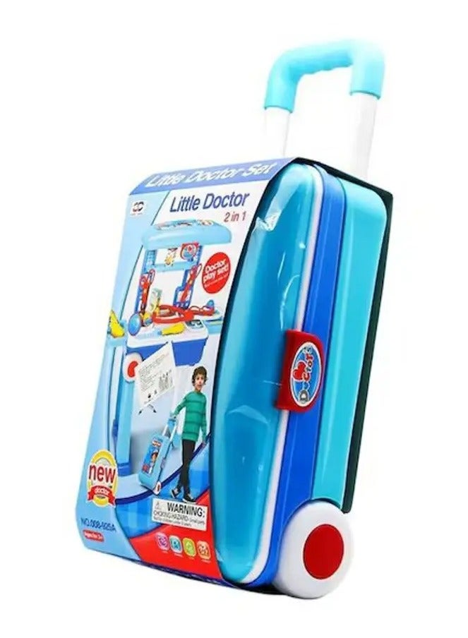 Little Portable Doctor Kit for Kids – 2-in-1 Trolley Suitcase Pretend Play Set - Image 3