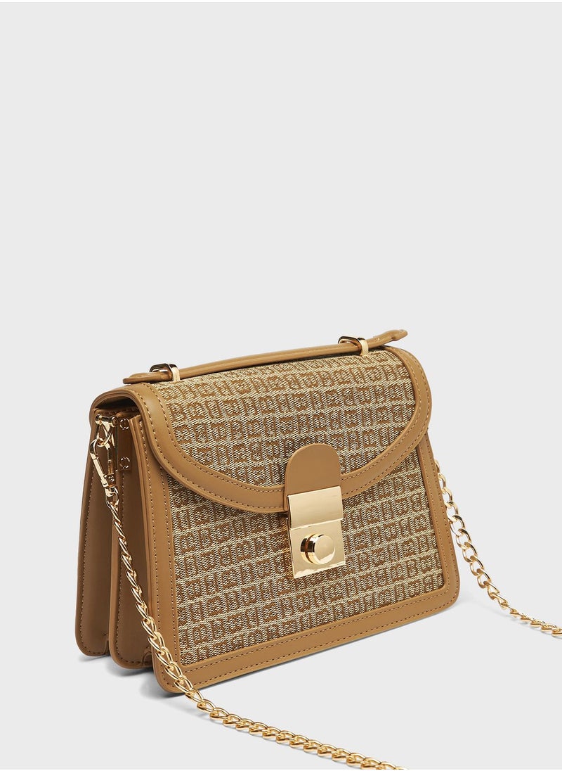 shoexpress - Chain Detail Flap Over Crossbody - Image 1
