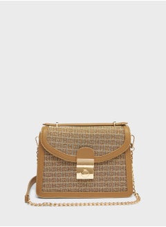 Chain Detail Flap Over Crossbody